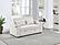 F8548 Fabric Convertible Sofa w/2 Accent Pillows Beige Corduroy by Poundex
