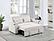 F8548 Fabric Convertible Sofa w/2 Accent Pillows Beige Corduroy by Poundex