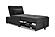 F8549 Sherpa Fabric Convertible Sofa w/Pull-Out Bed Black by Poundex