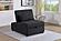 F8549 Sherpa Fabric Convertible Sofa w/Pull-Out Bed Black by Poundex
