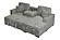 F8551 Fabric 2-Piece Convertible Sectional Sofa Set w/2 Accent Pillows & Fold-Down Table Smoke by Poundex