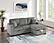 F8551 Fabric 2-Piece Convertible Sectional Sofa Set w/2 Accent Pillows & Fold-Down Table Smoke by Poundex