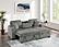 F8551 Fabric 2-Piece Convertible Sectional Sofa Set w/2 Accent Pillows & Fold-Down Table Smoke by Poundex