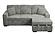 F8551 Fabric 2-Piece Convertible Sectional Sofa Set w/2 Accent Pillows & Fold-Down Table Smoke by Poundex