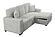 F8552 Fabric 2-Piece Convertible Sectional Sofa Set w/2 Accent Pillows & Fold-Down Table Ash by Poundex