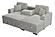 F8552 Fabric 2-Piece Convertible Sectional Sofa Set w/2 Accent Pillows & Fold-Down Table Ash by Poundex