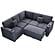 F8555 Fabric 3-Piece Convertible Sectional Sofa Set w/2 Accent Pillows Dark Gray by Poundex