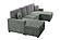 F8557 Fabric 3-Piece Convertible Sectional Sofa Set w/2 Accent Pillows Smoke by Poundex