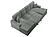 F8557 Fabric 3-Piece Convertible Sectional Sofa Set w/2 Accent Pillows Smoke by Poundex