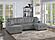 F8557 Fabric 3-Piece Convertible Sectional Sofa Set w/2 Accent Pillows Smoke by Poundex