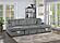 F8557 Fabric 3-Piece Convertible Sectional Sofa Set w/2 Accent Pillows Smoke by Poundex