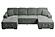 F8557 Fabric 3-Piece Convertible Sectional Sofa Set w/2 Accent Pillows Smoke by Poundex