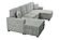 F8558 Fabric 3-Piece Convertible Sectional Sofa Set w/2 Accent Pillows Ash by Poundex