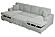 F8558 Fabric 3-Piece Convertible Sectional Sofa Set w/2 Accent Pillows Ash by Poundex