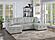 F8558 Fabric 3-Piece Convertible Sectional Sofa Set w/2 Accent Pillows Ash by Poundex