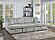 F8558 Fabric 3-Piece Convertible Sectional Sofa Set w/2 Accent Pillows Ash by Poundex
