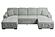 F8558 Fabric 3-Piece Convertible Sectional Sofa Set w/2 Accent Pillows Ash by Poundex