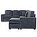 F8559 Fabric 4-Piece Convertible Sectional Sofa Set w/2 Accent Pillows Dark Gray by Poundex
