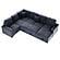 F8559 Fabric 4-Piece Convertible Sectional Sofa Set w/2 Accent Pillows Dark Gray by Poundex