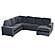 F8559 Fabric 4-Piece Convertible Sectional Sofa Set w/2 Accent Pillows Dark Gray by Poundex