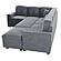 F8560 Fabric 4-Piece Convertible Sectional Sofa Set w/2 Accent Pillows Fog by Poundex