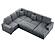 F8560 Fabric 4-Piece Convertible Sectional Sofa Set w/2 Accent Pillows Fog by Poundex