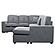 F8560 Fabric 4-Piece Convertible Sectional Sofa Set w/2 Accent Pillows Fog by Poundex