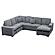 F8560 Fabric 4-Piece Convertible Sectional Sofa Set w/2 Accent Pillows Fog by Poundex