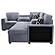 F8561 Fabric 4-Piece Convertible Sectional Sofa Set w/2 Accent Pillows Gray by Poundex