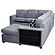 F8561 Fabric 4-Piece Convertible Sectional Sofa Set w/2 Accent Pillows Gray by Poundex