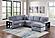 F8561 Fabric 4-Piece Convertible Sectional Sofa Set w/2 Accent Pillows Gray by Poundex