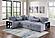 F8561 Fabric 4-Piece Convertible Sectional Sofa Set w/2 Accent Pillows Gray by Poundex