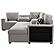 F8562 Fabric 4-Piece Convertible Sectional Sofa Set w/2 Accent Pillows Beige by Poundex