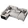 F8562 Fabric 4-Piece Convertible Sectional Sofa Set w/2 Accent Pillows Beige by Poundex