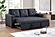 F8563 Polyfiber Convertible Sofa w/Pull-Out Bed Black by Poundex