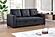 F8563 Polyfiber Convertible Sofa w/Pull-Out Bed Black by Poundex