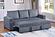 F8564 Fabric Convertible Sofa w/Pulled Out Bed Dark Gray by Poundex