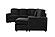 F8565 Fabric 4-Piece Sectional Sofa Set w/2 Accent Pillows Black by Poundex
