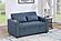 F8567 Polyfiber Convertible Sofa w/2 Accent Pillows Dark Blue by Poundex