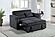 F8568 Fabric Convertible Sofa w/2 Accent Pillows & USB Ports Black by Poundex