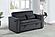 F8568 Fabric Convertible Sofa w/2 Accent Pillows & USB Ports Black by Poundex