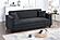 F8569 Fabric Convertible Sofa w/Usb Ports & 2 Accent Pillows Black by Poundex