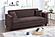 F8570 Fabric Convertible Sofa w/Usb Ports & 2 Accent Pillows Chocolate by Poundex