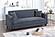 F8571 Fabric Convertible Sofa w/Usb Ports & 2 Accent Pillows Dark Gray by Poundex