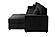 F8572 Fabric 2-Piece Convertible Sectional Sofa Set w/Usb Ports & 2 Accent Pillows Black by Poundex