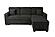 F8572 Fabric 2-Piece Convertible Sectional Sofa Set w/Usb Ports & 2 Accent Pillows Black by Poundex