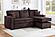F8573 Fabric 2-Piece Convertible Sectional Sofa Set w/Usb Ports & 2 Accent Pillows Chocolate by Poundex