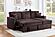 F8573 Fabric 2-Piece Convertible Sectional Sofa Set w/Usb Ports & 2 Accent Pillows Chocolate by Poundex