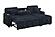 F8574 Fabric 2-Piece Convertible Sectional Sofa Set w/Usb Ports & 2 Accent Pillows Black by Poundex