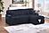 F8574 Fabric 2-Piece Convertible Sectional Sofa Set w/Usb Ports & 2 Accent Pillows Black by Poundex